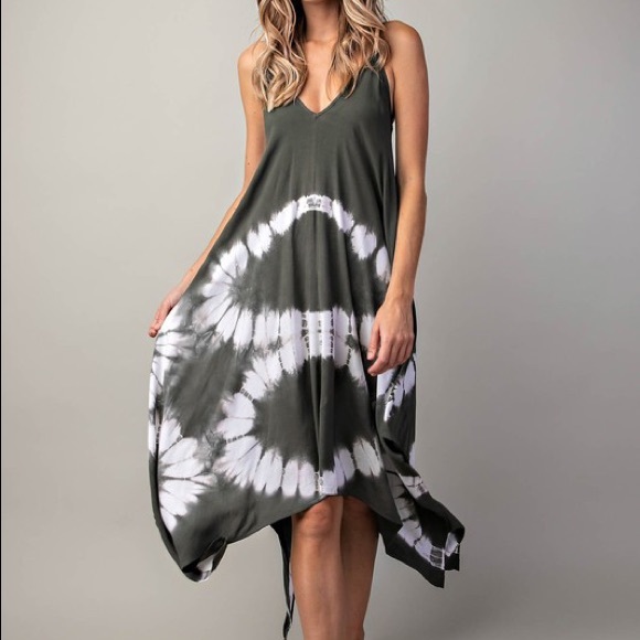 Last 1 - Store Closing‼️ Tie-Dye Shark Bite Dress - Picture 5 of 5